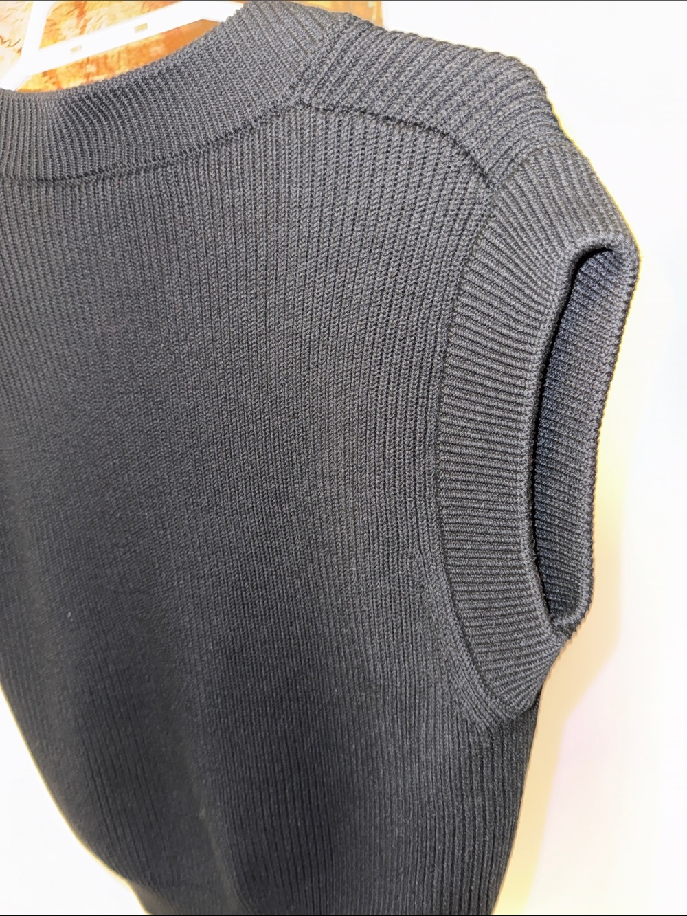 Zara Black Ribbed V-Neck Sweater Vest - Picture 6 of 6